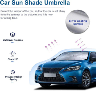 57\' X 31\' Car Umbrella UV Reflecting Sun Shade Cover For