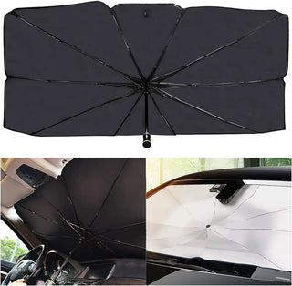 AUTOXBERT 2025 Car Windshield Sun Shade - Reflective Umbrella Style, 53"x30", Lazer Silver